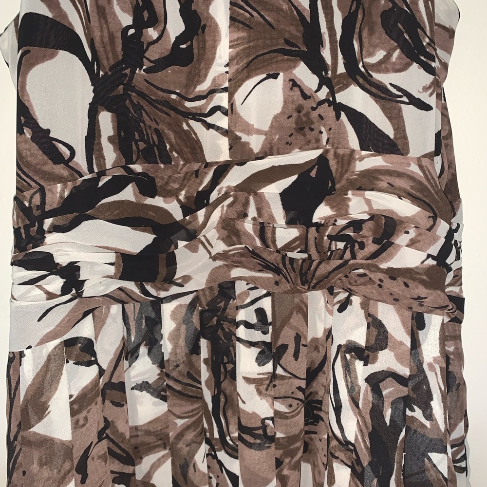 Jones Wear Dress brown & cream floral size 10 - Picture 7 of 8